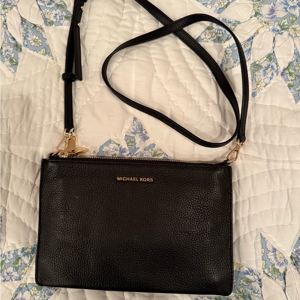 Michael Kors Black Leather Crossbody Bag